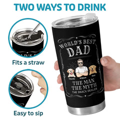 World's Best Dad - Dog Personalized Custom Tumbler - Father's Day. Gift For Pet Owners. Pet Lovers