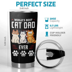 World's Best Dad Ever - Dog & Cat Personalized Custom Tumbler - Father's Day. Gift For Pet Owners. Pet Lovers
