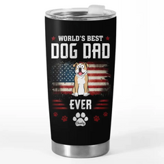 World's Best Dad Ever - Dog & Cat Personalized Custom Tumbler - Father's Day. Gift For Pet Owners. Pet Lovers