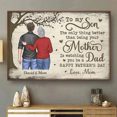 To My Son. Happy Father's Day - Family Personalized Custom Horizontal Poster - Father's Day Gift For Son