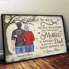 To My Son. Happy Father's Day - Family Personalized Custom Horizontal Poster - Father's Day Gift For Son