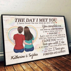 Every Day I'm With You. I Love You More - Couple Personalized Custom Horizontal Poster - Gift For Husband Wife. Anniversary. LGBTQ+