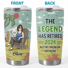 Not My Problem Anymore - Personalized Custom Tumbler - Appreciation. Retirement Gift For Coworkers. Work Friends. Colleagues
