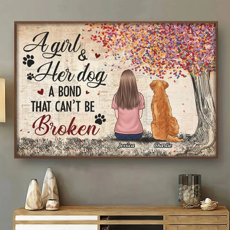 A Bond That Can't Be Broken - Memorial Personalized Custom Horizontal Poster - Sympathy Gift For Pet Owners. Pet Lovers