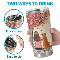 A Bond That Can't Be Broken - Dog & Cat Memorial Personalized Custom Tumbler - Sympathy Gift For Pet Owners. Pet Lovers