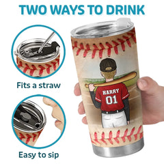 Compete Like You've Never Lost - Family Personalized Custom Tumbler - Gift For Family Members. Baseball Players. Baseball Lovers
