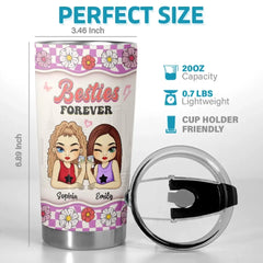 Friendship Is The Wine Of Life - Bestie Personalized Custom Tumbler - Gift For Best Friends. BFF. Sisters