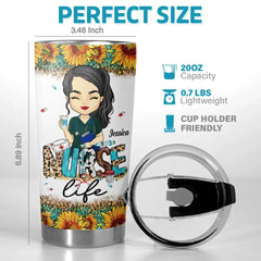 An Angel With A Stethoscope - Nurse Personalized Custom Tumbler - Appreciation. Thank You Gift. Nurse Life