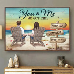I Need You Like A Heart Needs A Beat - Couple Personalized Custom Horizontal Poster - Gift For Husband Wife. Anniversary