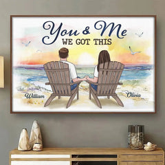 Two Hearts And Four Paws Make A Happy Home - Dog Personalized Custom Horizontal Poster - Gift For Couples. Pet Owners. Pet Lovers