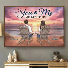 Two Hearts One Lifetime Of Love - Dog Personalized Custom Horizontal Poster - Gift For Couples. Pet Owners. Pet Lovers