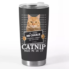Custom Photo Catnip Made Me Do It - Cat Personalized Custom Tumbler - Gift For Pet Owners. Pet Lovers