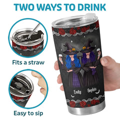 Witches By Nature - Bestie Personalized Custom Tumbler - Halloween Gift For Best Friends. BFF. Sisters