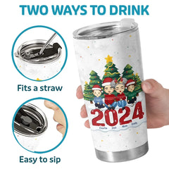 May We Forever Remember This First Christmas Together - Family Personalized Custom Tumbler - Christmas Gift For Family Members