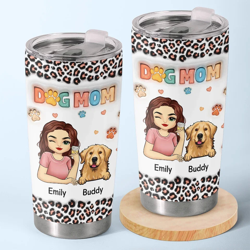 The Best Therapist Has Fur And Four Legs - Dog & Cat Personalized Custom 3D Inflated Effect Printed Tumbler - Christmas Gift For Pet Owners. Pet Lovers