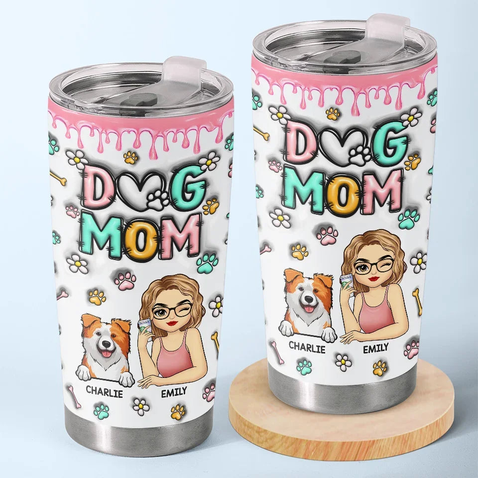With You. I'm Never Alone - Dog Personalized Custom 3D Inflated Effect Printed Tumbler - Gift For Pet Owners. Pet Lovers