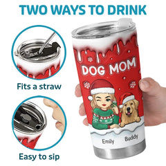 Furry And Festive - Dog & Cat Personalized Custom 3D Inflated Effect Printed Tumbler - Christmas Gift For Pet Owners. Pet Lovers