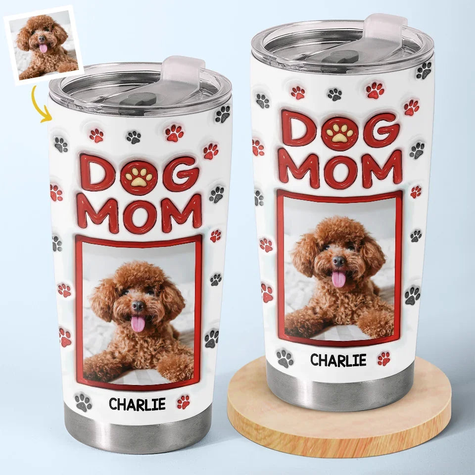 Custom Photo A Little Fur Can Brighten Even The Gloomiest Days - Dog & Cat Personalized Custom 3D Inflated Effect Printed Tumbler - Gift For Pet Owners. Pet Lovers