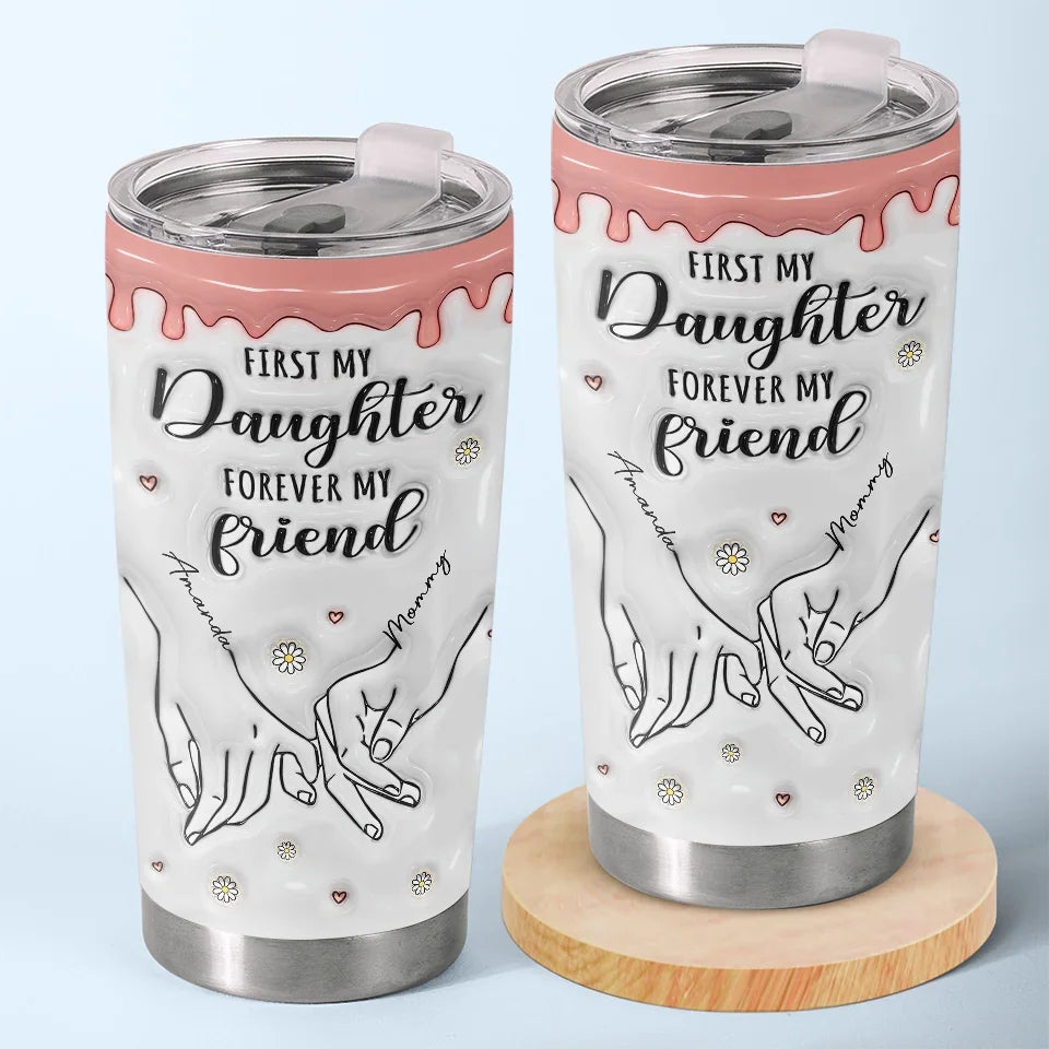 A Mother's Love Is Forever - Family Personalized Custom 3D Inflated Effect Printed Tumbler - Gift For Mom. Daughter
