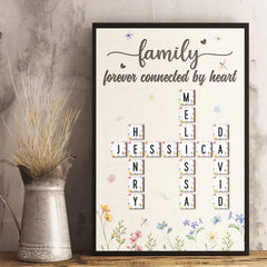 Forever Connected By Heart - Family Personalized Custom Vertical Poster - Gift For Family Members. Siblings. Brothers. Sisters. Best Friends
