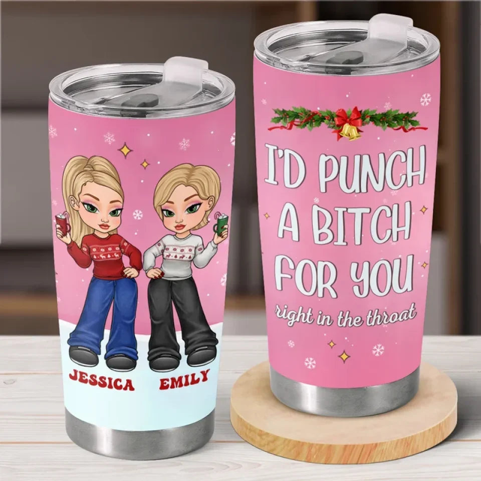 Best Friends Are The Best Therapy - Bestie Personalized Custom Tumbler - Christmas Gift For Best Friends. BFF. Sisters