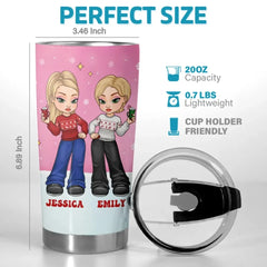 Best Friends Are The Best Therapy - Bestie Personalized Custom Tumbler - Christmas Gift For Best Friends. BFF. Sisters