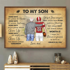 Football First. Everything Else Later - Family Personalized Custom Horizontal Poster - Gift For Family Members. Sport Lovers. Sport Players