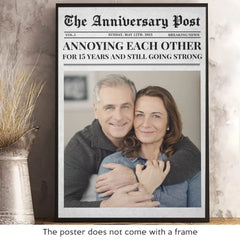 Custom Photo The Anniversary Post - Couple Personalized Custom Vertical Poster - Gift For Husband Wife. Anniversary