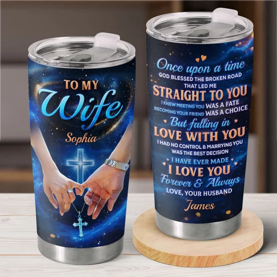 Slow And Steady. Together Forever - Couple Personalized Custom Tumbler - Gift For Husband Wife. Anniversary