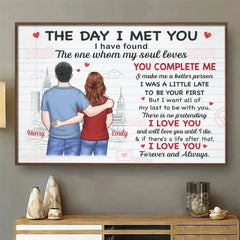 You Complete Me - Couple Personalized Custom Horizontal Poster - Gift For Husband Wife. Anniversary