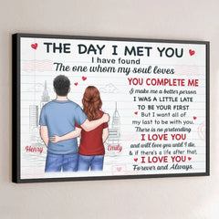 You Complete Me - Couple Personalized Custom Horizontal Poster - Gift For Husband Wife. Anniversary