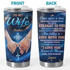 Slow And Steady. Together Forever - Couple Personalized Custom Tumbler - Gift For Husband Wife. Anniversary
