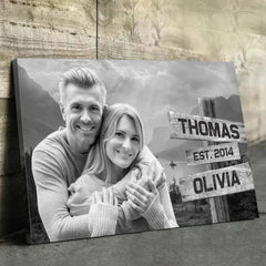 Custom Photo In Your Arms. I've Found My Home - Couple Personalized Custom Horizontal Canvas - Gift For Husband Wife. Anniversary