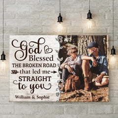 Custom Photo With You. I Am Home - Couple Personalized Custom Horizontal Canvas - Gift For Husband Wife. Anniversary
