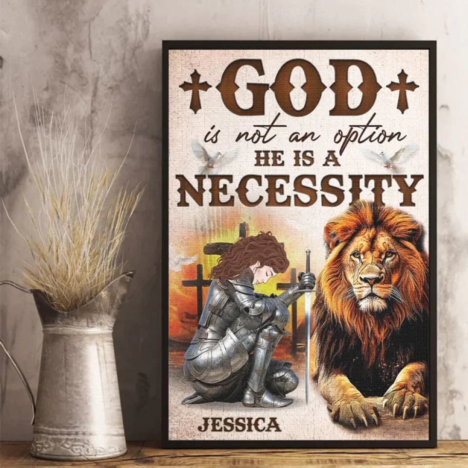 God Is A Necessity - Family Personalized Custom Vertical Poster - Gift For Yourself. Best Friends. Siblings. Family Members