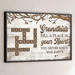Grandchildren Make Life More Grand - Family Personalized Custom Horizontal Poster - Gift For Grandma. Grandpa. Grandkid