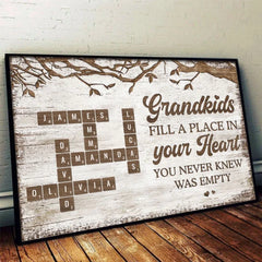 Grandchildren Make Life More Grand - Family Personalized Custom Horizontal Poster - Gift For Grandma. Grandpa. Grandkid