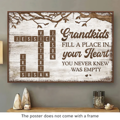 Grandchildren Make Life More Grand - Family Personalized Custom Horizontal Poster - Gift For Grandma. Grandpa. Grandkid
