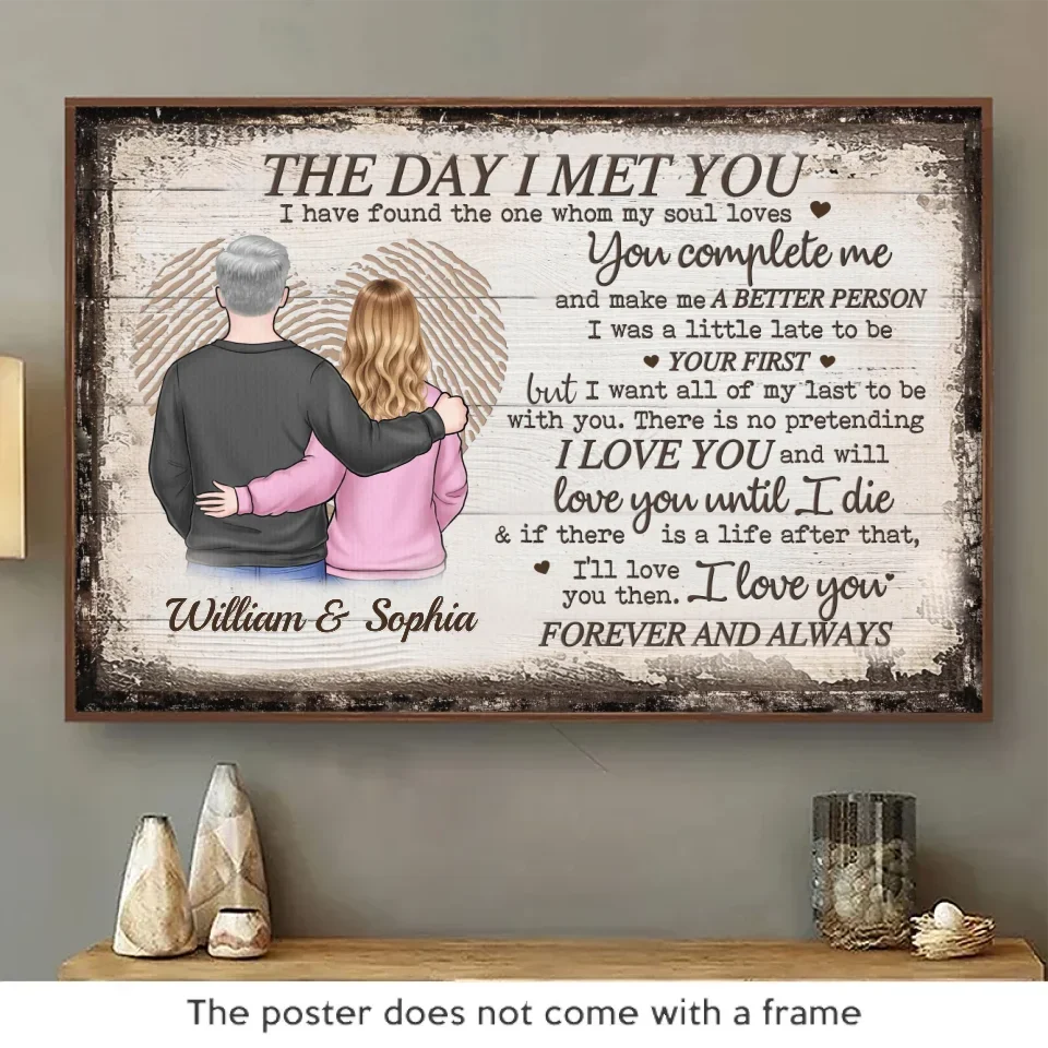 I Have Found The One Whom My Soul Loves - Couple Personalized Custom Horizontal Poster - Christmas Gift For Husband Wife. Anniversary
