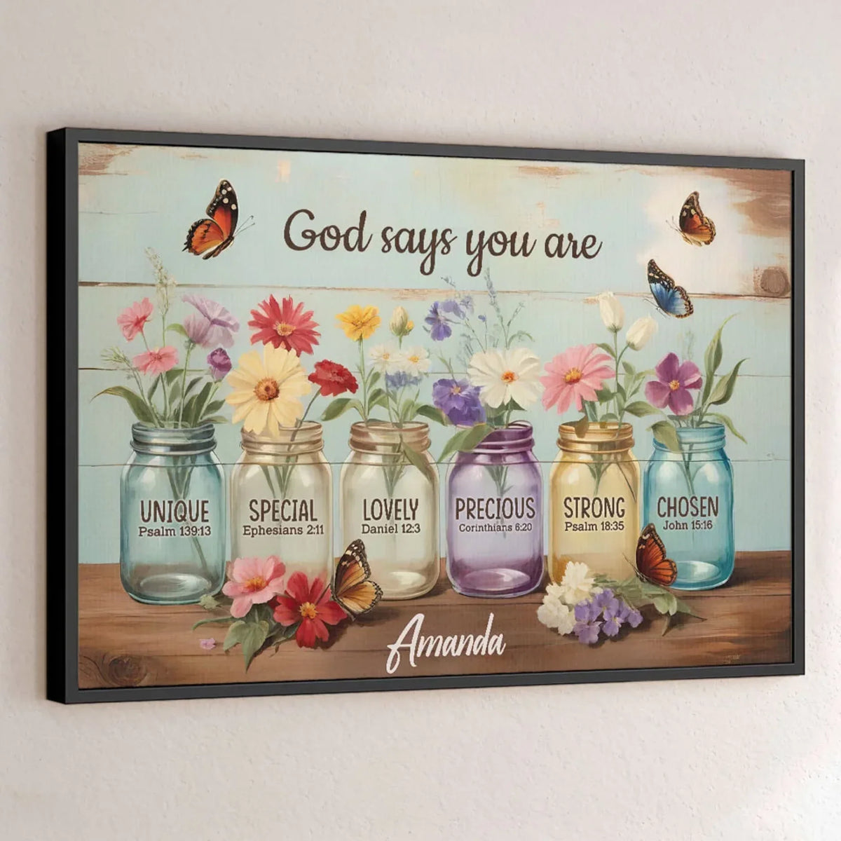 God Says You Are - Family Personalized Custom Horizontal Poster - Gift For Yourself. Best Friends. Siblings. Family Members