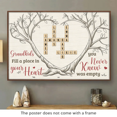 Grandkids Bring Joy To Every Corner Of Your Heart - Family Personalized Custom Horizontal Poster - Gift For Grandma. Grandpa. Grandkid