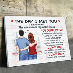 You Complete Me. Always And Forever - Couple Personalized Custom Horizontal Canvas - Gift For Husband Wife. Anniversary