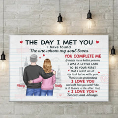 You Complete Me. Always And Forever - Couple Personalized Custom Horizontal Canvas - Gift For Husband Wife. Anniversary
