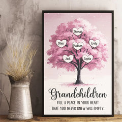 Grandchildren Are The Heartbeat Of A Grandparent's Soul - Family Personalized Custom Vertical Poster - Gift For Grandma. Grandpa. Grandkid