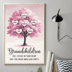 Grandchildren Are The Heartbeat Of A Grandparent's Soul - Family Personalized Custom Vertical Poster - Gift For Grandma. Grandpa. Grandkid