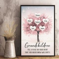 Grandchildren. Little Blessings And Endless Joy - Family Personalized Custom Vertical Poster - Gift For Grandma. Grandpa. Grandkid