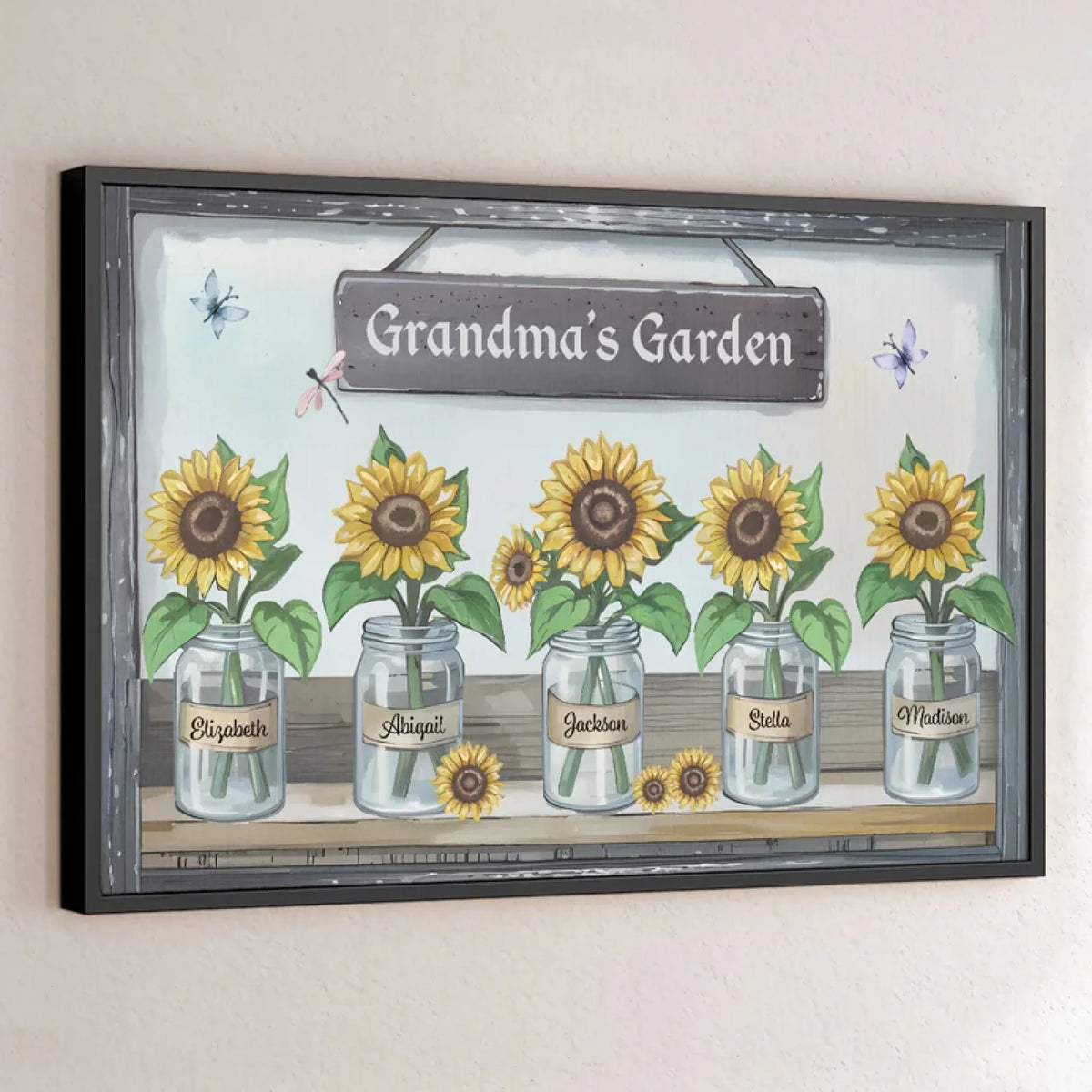 The Beauty Of Grandma's Garden Is Rooted In Her Love - Family Personalized Custom Horizontal Poster - Gift For Mom. Grandma