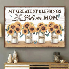 In Grandma's Garden. Love Grows Wild And Free - Family Personalized Custom Horizontal Poster - Gift For Mom. Grandma