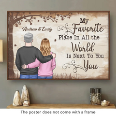 With You. I Am Always At Peace - Couple Personalized Custom Horizontal Poster - Gift For Husband Wife. Anniversary