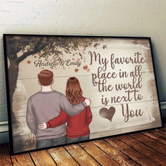 My Heart Is Yours - Couple Personalized Custom Horizontal Poster - Gift For Husband Wife. Anniversary
